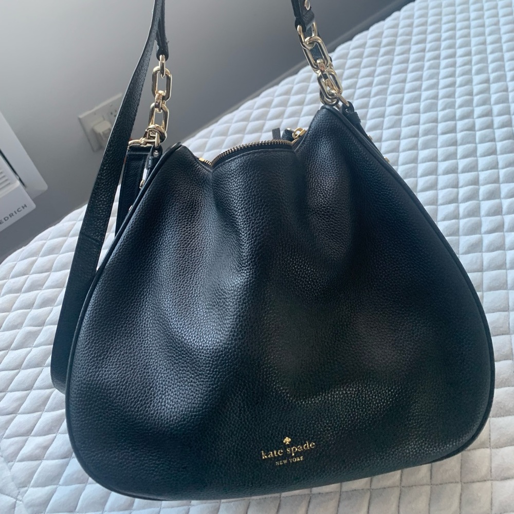 Black leather kate spade bag